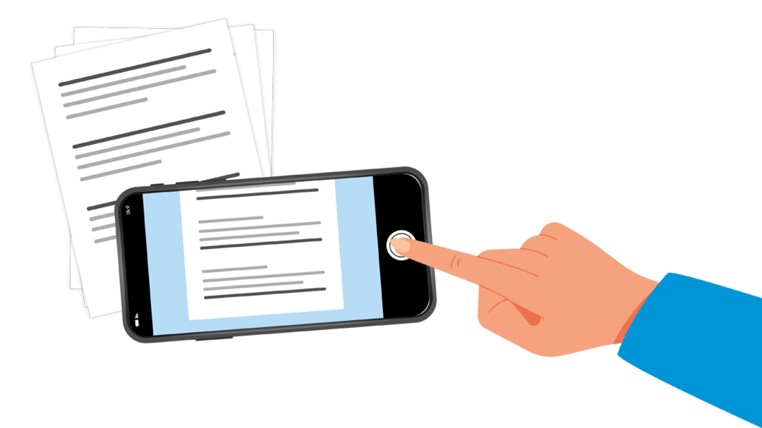 Illustration Smartphone mit App