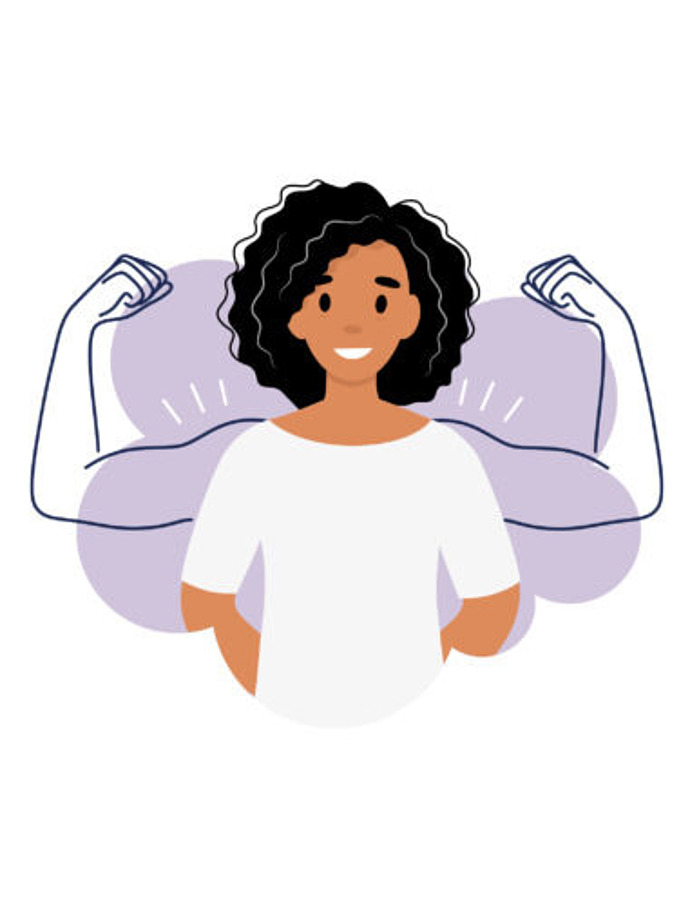 Illustration Frau mit mental starken Armen